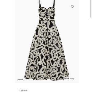 Black and Ivory Midi Dress
